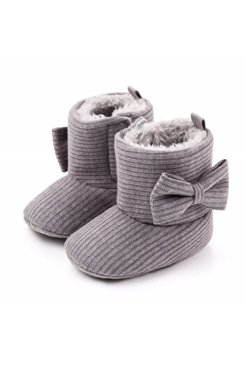 Superbaby Gray ankle boots with bow