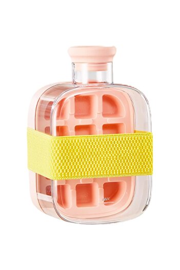 Flippy Ice Mold, Flippy, 2in1, Bottle Type with Straw, 500 ml, 12 Cubes, 16.3 x 10.8 x 8 cm, Pink