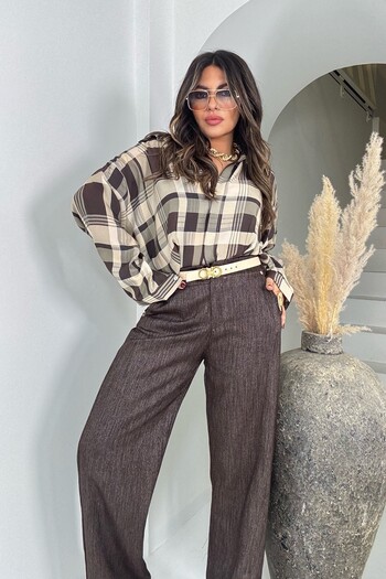 Sohotique By P Arka Bel Lastik Simli Jean Acı Kahve
