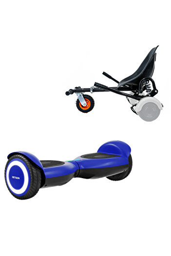 Smart Balance 6.5 inch Hoverboard with Suspension Seat, Jetson Prism Blue and Black Hoverkart with Suspensions Package