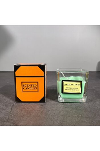 Flippy Scented Candle, Flippy, Transparent Glass, 4.8 x 5.4 x 5.5 cm, White Tea Aroma, Green