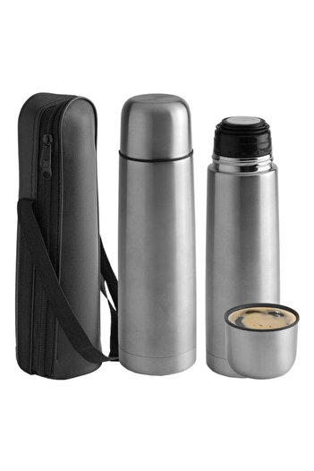 rosberg Thermos R52010A, 1 liter, With bag and cup, Stopper, Stainless steel