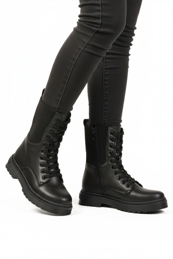 Aspor Black Women's Boots with Fleece Inside and Zipper