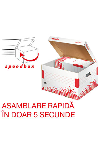 Esselte Speedbox recycled and cardboard storage box with white lid