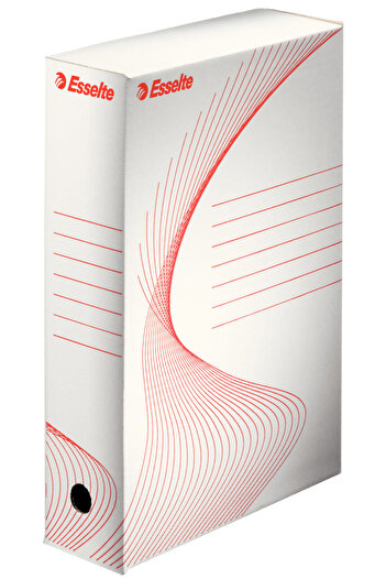 Esselte white cardboard archival box 80mm spine