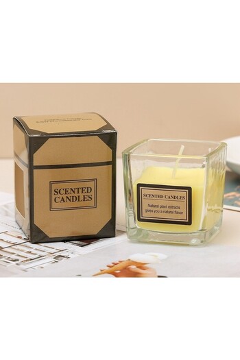Flippy Scented Candle, Flippy, Transparent Glass, 4.8 x 5.4 x 5.5 cm, Japanese Persimmon Scent, Yellow