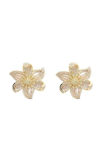 Avant-Garde Paris Diva Collection Cubic Zirconia Gleaming Stud Earrings