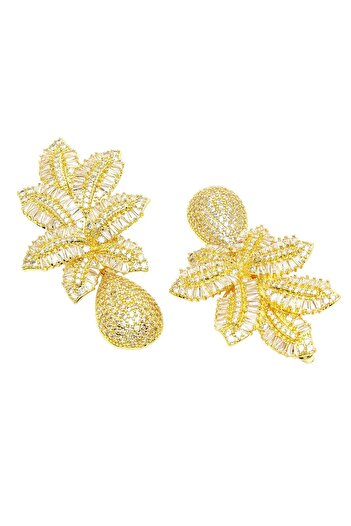 Avant-Garde Paris Diva Collection Cubic Zirconia Petal Drop Earrings