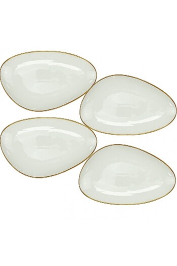 Culinaro Set of 4 triangular porcelain dinner plates ARIZONA GLISS, 28x17.5xh2cm