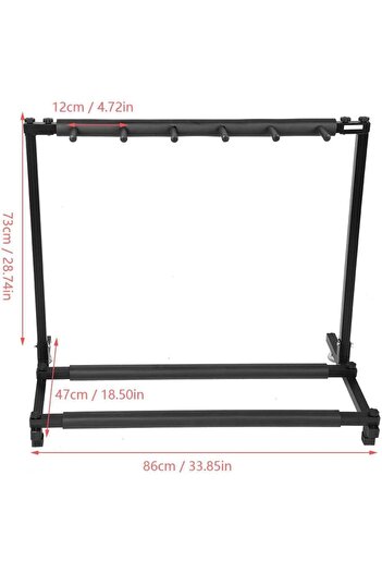 MegArya Bass Guitars Display Stand, Folding Multiple Guitar Holder with Iron Construction and Rubber Padded