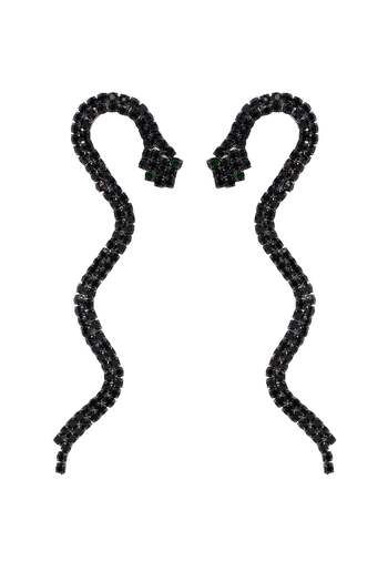Avant-Garde Paris Black Showstopper Serpent Earrings