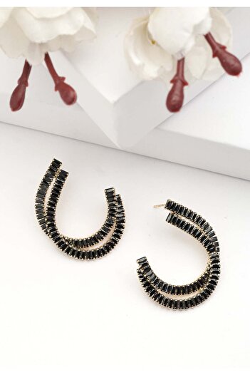 Avant-Garde Paris Diva Double C-Shaped Studded Earrings