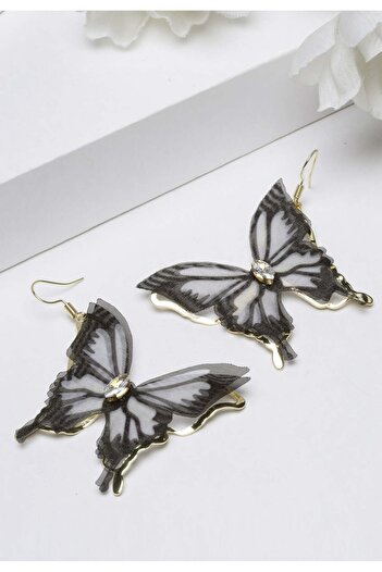Avant-Garde Paris Cute Black Butterfly Stud Earrings