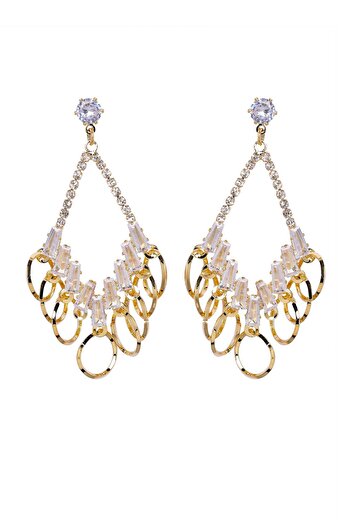 Avant-Garde Paris Shimmering Circles Chandelier Earrings