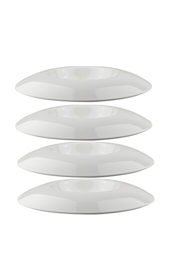 Culinaro Set 4 farfurii gurme portelan Vision White 23cm alba