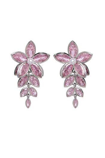 Avant-Garde Paris Pearlescent Floral Cascading Earrings