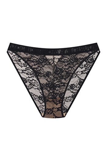 ESOTIQ Women's Panties High-Leg Brazilian Briefs with Lace & Back Cut Out | Bisous
