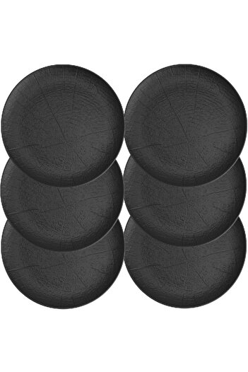 Culinaro Set of 6 porcelain plates Willow Black 27xh2.4cm