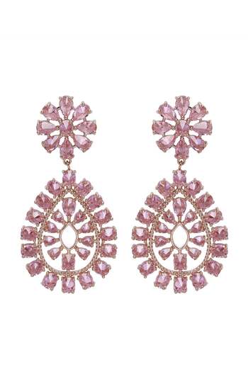 Avant-Garde Paris Diva Gleaming Floral Drop Earrings