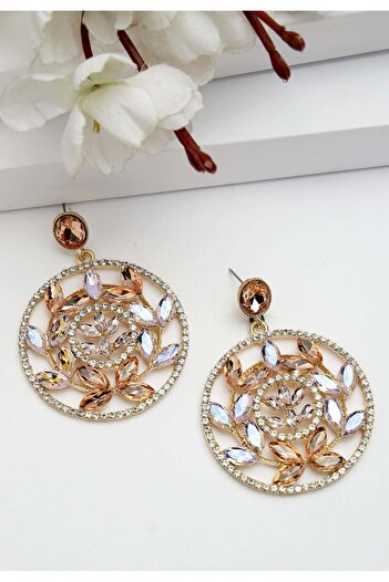 Avant-Garde Paris Diva Collection Dainty Hollow Floral Drop Earrings