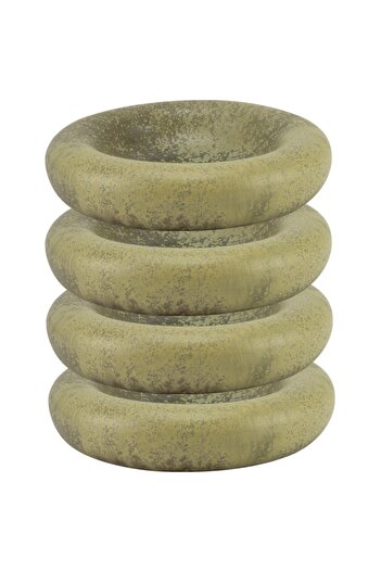 Culinaro Set of 4 porcelain plates for presentation Alani Green 16xh5cm