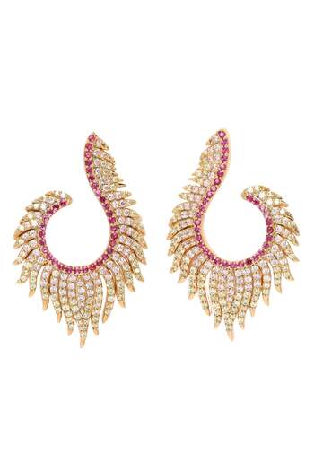 Avant-Garde Paris Diva Gorgeous Feather Stud Earrings