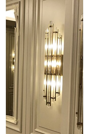 Cristalin Aydınlatma Gold Luxury Series Crystal Stone Sconce 90 cm