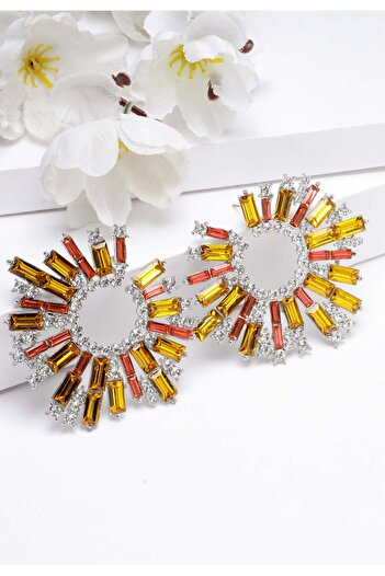 Avant-Garde Paris Sparkling Sunbeam Stud Earrings In Yellow