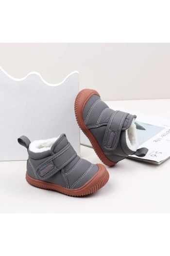Superbaby Gray winter boots for children, with warm fur and non-slip sole