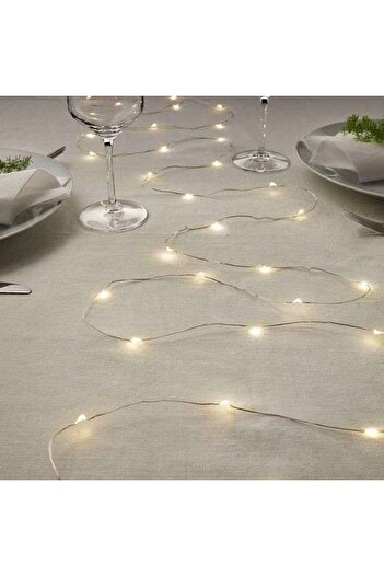 Flippy Christmas Installation, Linear, 20 m, Battery Powered, 200 LEDs, Warm White, Copper Wire, 2 Light Mo