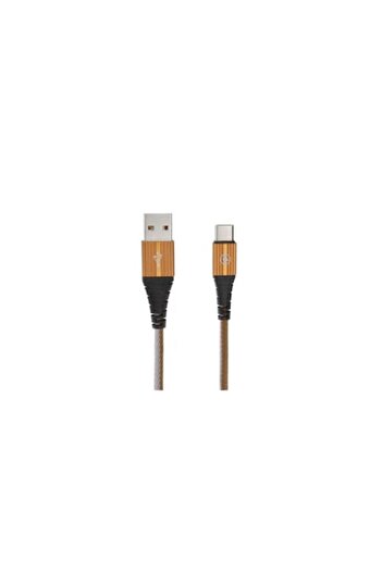 SOHO Cablu de incarcare Type-C USB 3.1, lungime 1M, ranforsat, Maro cu Gri