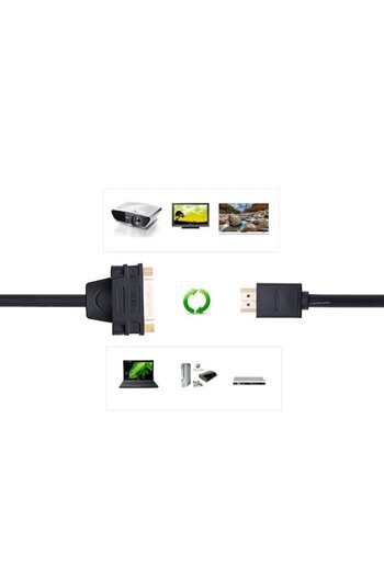 Bibilel DVI Female 24+5 Pin to HDMI Male Adapter Cable, Video Converter, 22 cm, Black