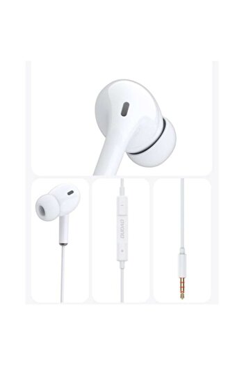 SOHO In-ear headphones with volume control and microphone, 3.5mm jack connector, 1.2m cable, White