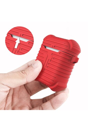 Bibilel Headphones Support Case Compatible with Apple AirPods, Red