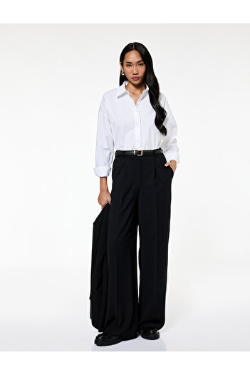 Koton Regular Fit Long Sleeve Classic Lapel Poplin Shirt