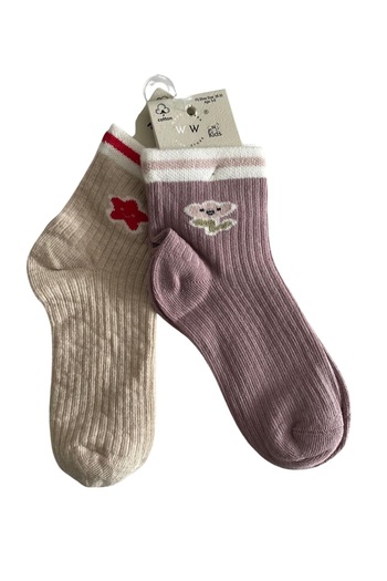 ww waka waka kids store Children's Socks Set of 2 – Colorful Patterned 100% Cotton – Comfortable and Breathable