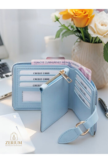 ZERİUM Stylish and Convenient Soft Soft Pu Leather 9-Compartment Trendy Women's Card Holder & Wallet