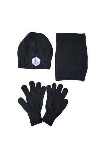 Aware Time Kitti 9-15 Years Old Boys' Fleece Scarf, Beanie, Gloves 3-Piece Set