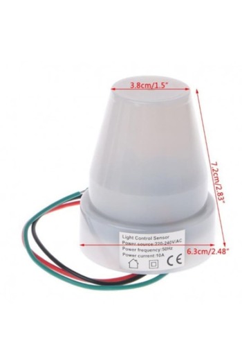 SOHO Twilight Light Sensor with 12V/10A Power Supply, 0.5W, 64 X 64 mm, White