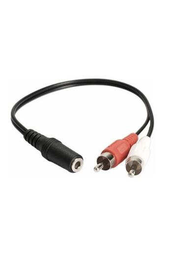 SOHO Cable 2 x RCA Male to 1 x RCA Female, 15 cm, Black
