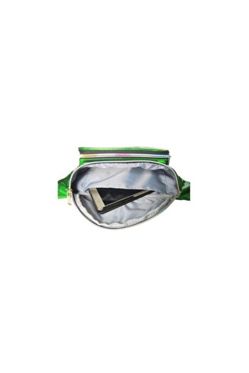 SOHO Shiny Waist Bag with 3 Zippered Exterior Pockets, Green
