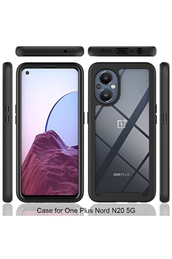 OEM Defense 360 Case with Protective Film for OnePlus Nord N20 5G, Black