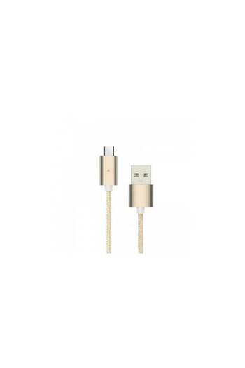 SOHO Cablu de încărcare magnetic Micro USB, 1m, textil, auriu