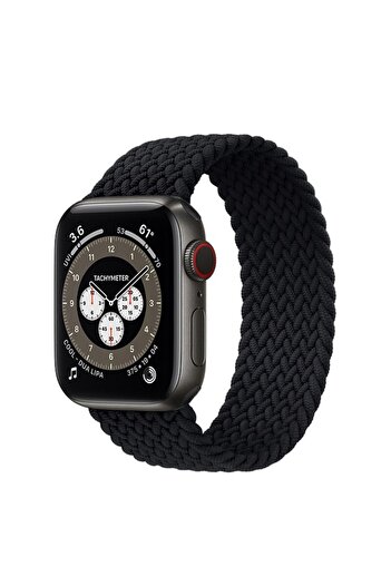 Bibilel Single loop strap for Apple Watch 42/44 mm, silicone, Black, BBL2286