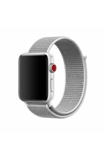 Bibilel Curea pentru Apple Watch, Bibilel, compatibil cu dimensiunea 38mm, Sport Band, Textil, Alb-Gri