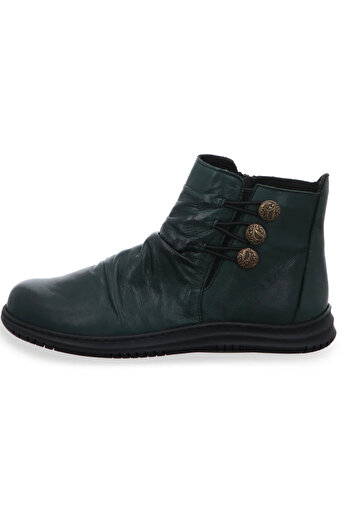 İNZE AYAKKABI Green Genuine Leather Boots - Model Name: New Spain