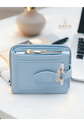 ZERİUM Stylish and Convenient Soft Soft Pu Leather 9-Compartment Trendy Women's Card Holder & Wallet
