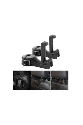OEM Car headrest mount for two devices, 360-degree rotation, black
