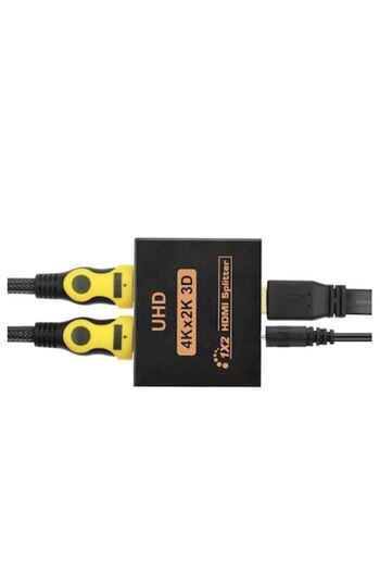 Bibilel Adaptor digital multiport 4k HDMI 1input x 2 output, compatibil cu display-uri 3D, Negru