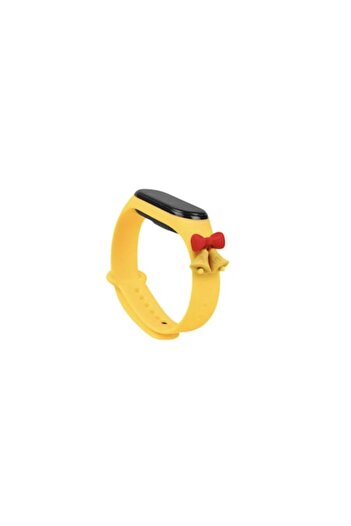 Bibilel Curea bratara fitness compatibila cu Xiaomi Mi Band 5 si Mi Band 6, silicon, Yellow Bell